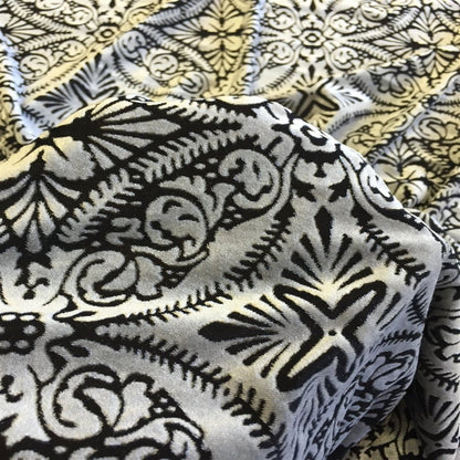 Lili Damask Burnout Stretch Velvet Fabric